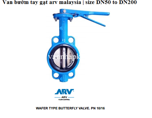 Van bướm tay gạt arv-malaysia| Size DN50 đến DN200