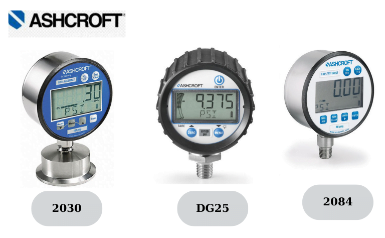 Các loại đồng hồ đo áp suất kỹ thuật số Ashcroft