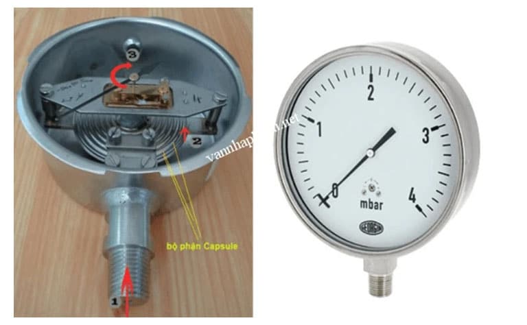 Đồng hồ áp suất thấp Capsule