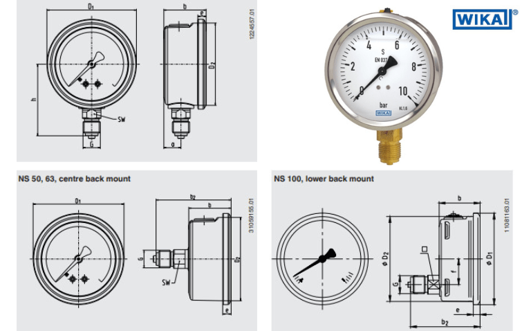 Các thông số kỹ thuật đồng hồ đo áp suát Wikia 213.53