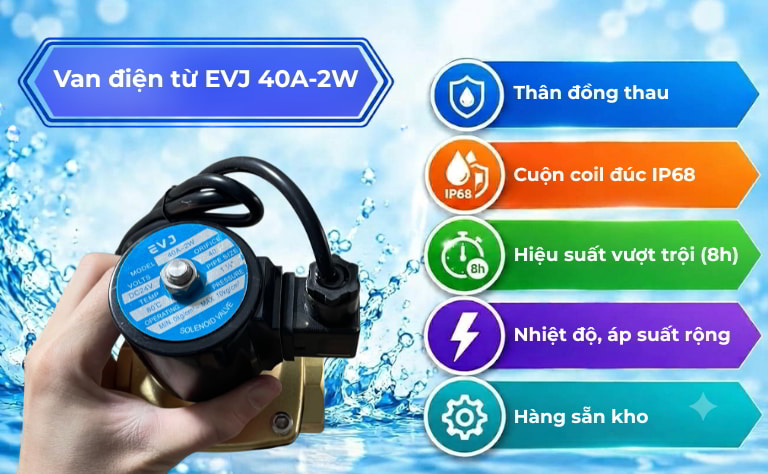Van điện từ EVJ 40A-2W 7 Đặc điểm nổi bật van điện từ EVJ 40A-2W