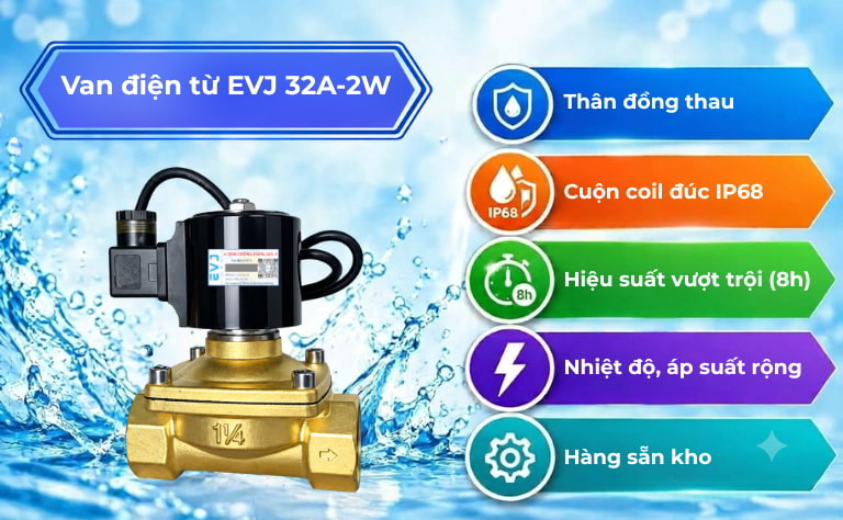 Van điện từ EVJ 32A-2W 7 Đặc điểm nổi bật van điện từ EVJ32A-2W phi 42